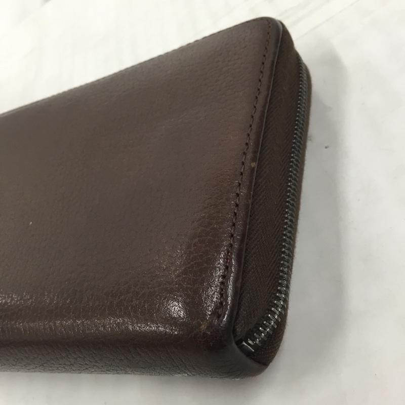 ホワイトハウスコックス WHITE HOUSE COX 財布 長財布 ラウンドファスナー レザー 無地 茶 / ブラウン /  メンズ USED 古着 中古 10104201