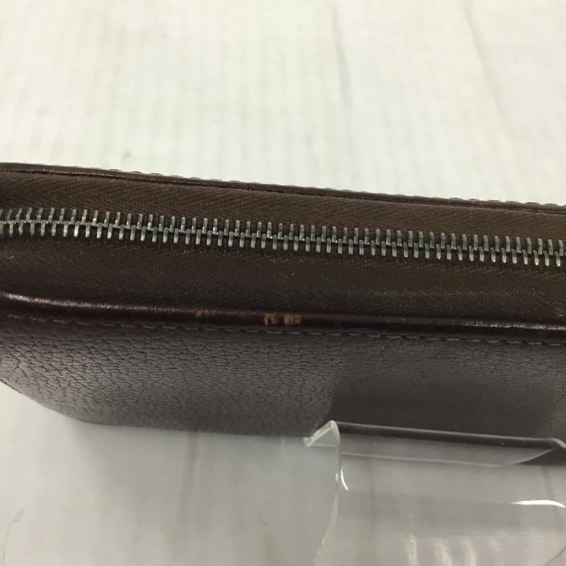 ホワイトハウスコックス WHITE HOUSE COX 財布 長財布 ラウンドファスナー レザー 無地 茶 / ブラウン /  メンズ USED 古着 中古 10104201