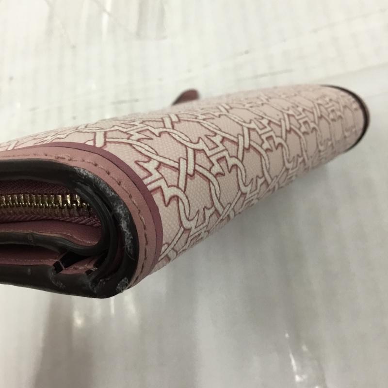 ケイトスペード Kate Spade 財布 二つ折り WLR00267 総柄 ロゴ、文字 桃 / ピンク /  レディース USED 古着 中古 10104228