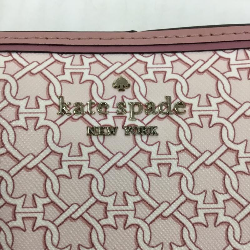 ケイトスペード Kate Spade 財布 二つ折り WLR00267 総柄 ロゴ、文字 桃 / ピンク /  レディース USED 古着 中古 10104228