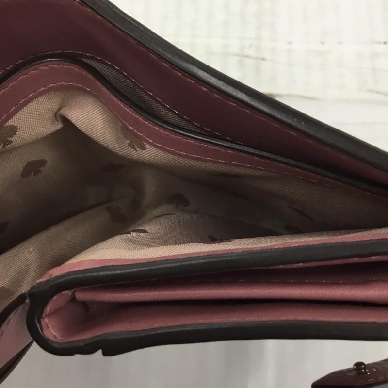 ケイトスペード Kate Spade 財布 二つ折り WLR00267 総柄 ロゴ、文字 桃 / ピンク /  レディース USED 古着 中古 10104228