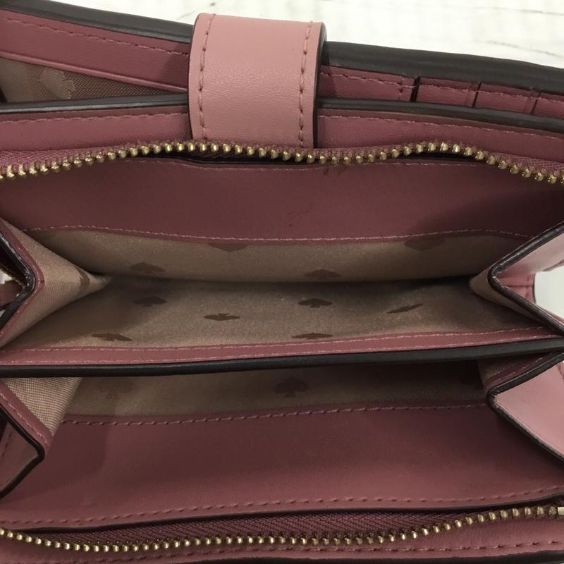 ケイトスペード Kate Spade 財布 二つ折り WLR00267 総柄 ロゴ、文字 桃 / ピンク /  レディース USED 古着 中古 10104228