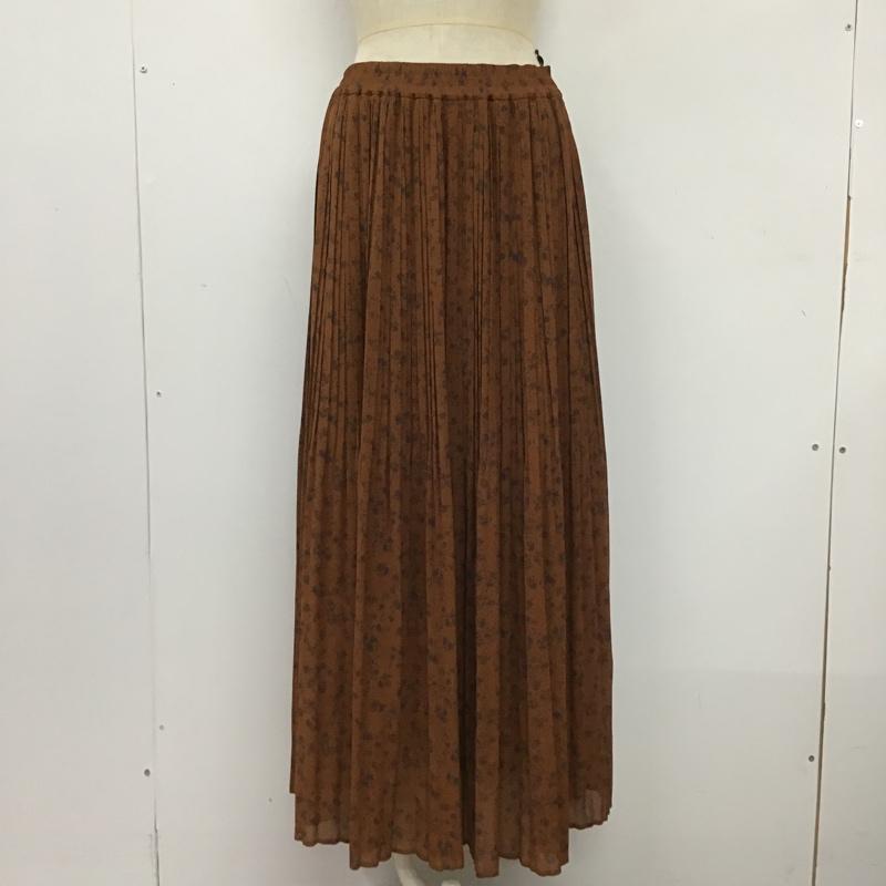 ナチュラルビューティーベーシック NATURAL BEAUTY BASIC スカート ロングスカート プリーツスカート M 総柄 茶 / ブラウン /  レディース USED 古着 中古 10104232
