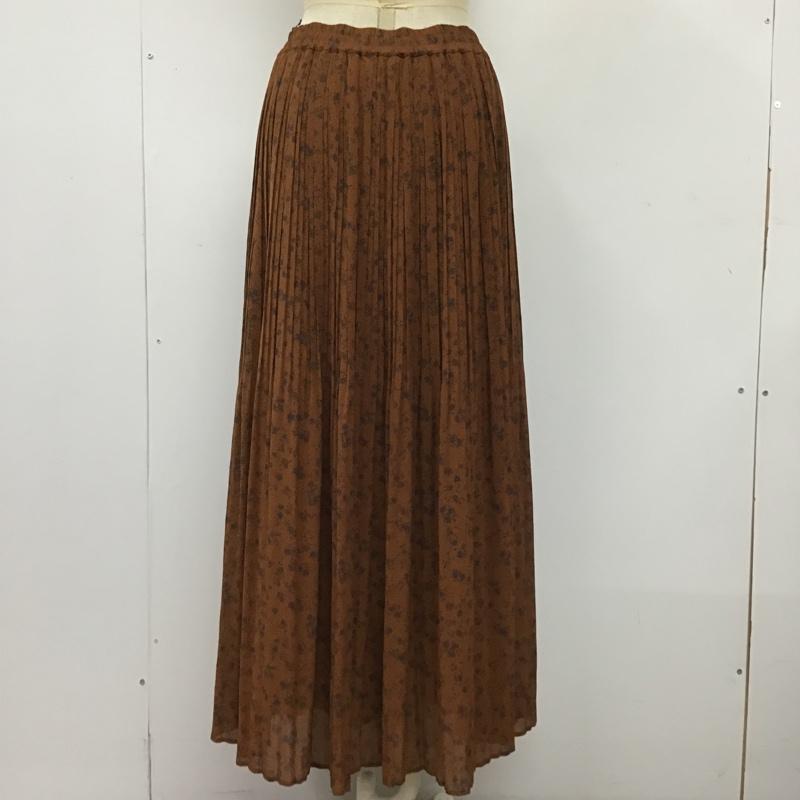 ナチュラルビューティーベーシック NATURAL BEAUTY BASIC スカート ロングスカート プリーツスカート M 総柄 茶 / ブラウン /  レディース USED 古着 中古 10104232