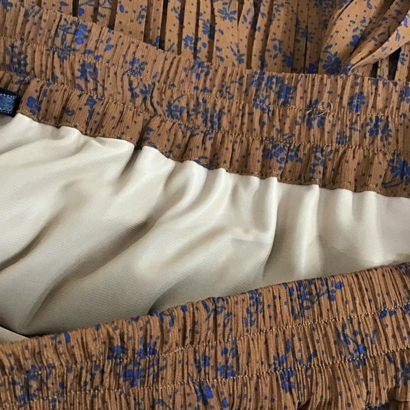 ナチュラルビューティーベーシック NATURAL BEAUTY BASIC スカート ロングスカート プリーツスカート M 総柄 茶 / ブラウン /  レディース USED 古着 中古 10104232