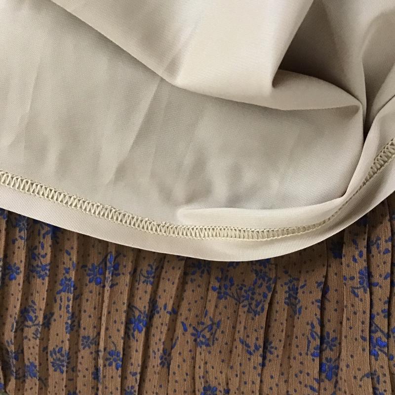 ナチュラルビューティーベーシック NATURAL BEAUTY BASIC スカート ロングスカート プリーツスカート M 総柄 茶 / ブラウン /  レディース USED 古着 中古 10104232