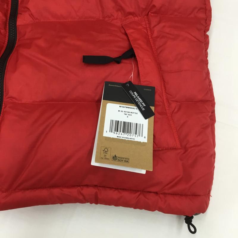 ザノースフェイス THE NORTH FACE ジャケット、上着 ダウンジャケット 1992 RETRO ANNIVERSARY NUPTSE JACKET ヌプシ NF0A7WWB682 タグ付 S ロゴ、文字 黒 / ブラック / X 赤 / レッド /  メンズ USED 古着 中古 10104245