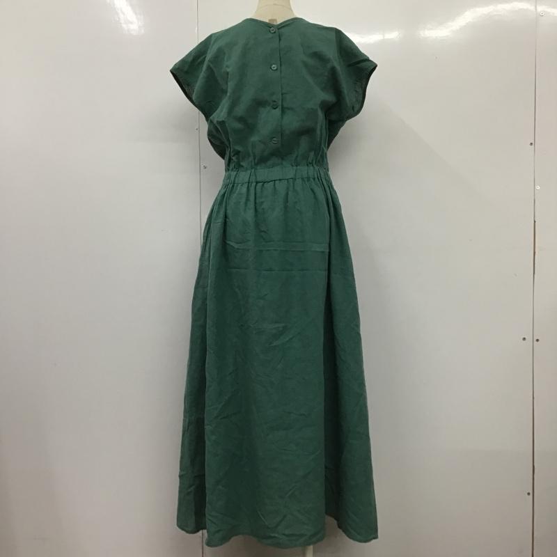 サニーレーベルアーバンリサーチ Sonny Label URBAN RESEARCH ワンピース ロングスカート LA15-26T703 リネン混フレンチギャザーワンピース FREE 無地 緑 / グリーン /  レディース USED 古着 中古 10104271