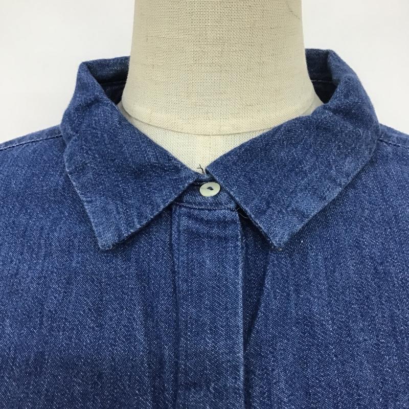 ザラ ZARA シャツ、ブラウス 長袖 デニムシャツ L 無地 インディゴ / インディゴ /  レディース USED 古着 中古 10104282