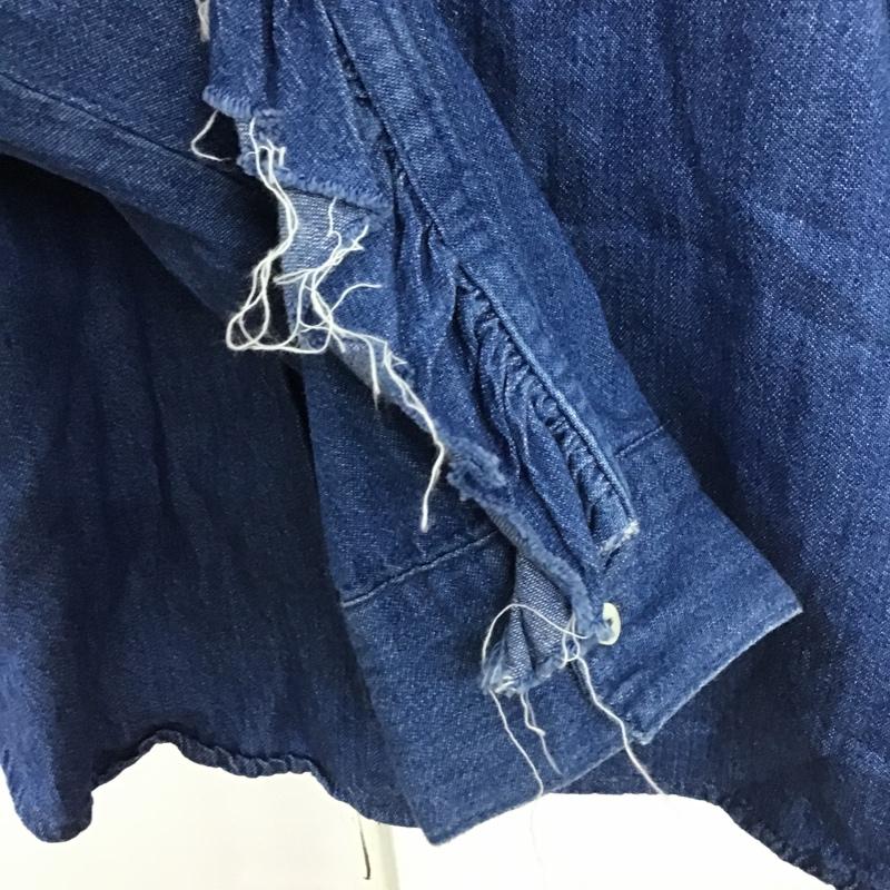 ザラ ZARA シャツ、ブラウス 長袖 デニムシャツ L 無地 インディゴ / インディゴ /  レディース USED 古着 中古 10104282