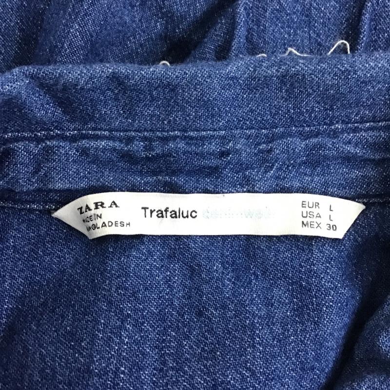 ザラ ZARA シャツ、ブラウス 長袖 デニムシャツ L 無地 インディゴ / インディゴ /  レディース USED 古着 中古 10104282