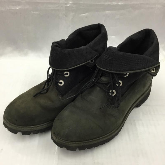 ティンバーランド Timberland ブーツ ショートブーツ 6143R 2way レースアップ 8W ワンポイント 黒 / ブラック / X カーキ / カーキ /  メンズ USED 古着 中古 10104286
