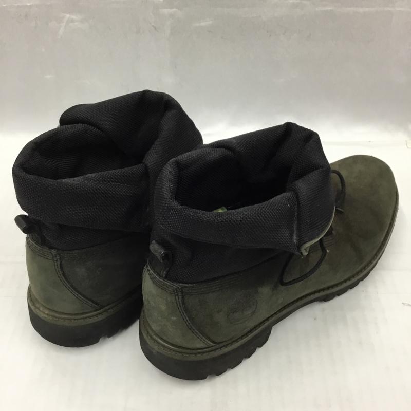 ティンバーランド Timberland ブーツ ショートブーツ 6143R 2way レースアップ 8W ワンポイント 黒 / ブラック / X カーキ / カーキ /  メンズ USED 古着 中古 10104286