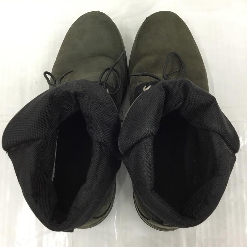 ティンバーランド Timberland ブーツ ショートブーツ 6143R 2way レースアップ 8W ワンポイント 黒 / ブラック / X カーキ / カーキ /  メンズ USED 古着 中古 10104286