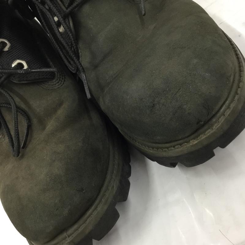 ティンバーランド Timberland ブーツ ショートブーツ 6143R 2way レースアップ 8W ワンポイント 黒 / ブラック / X カーキ / カーキ /  メンズ USED 古着 中古 10104286