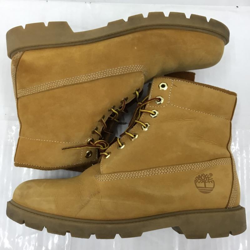 ティンバーランド Timberland ブーツ ショートブーツ 10066 6インチベーシックブーツ 27.5cm レースアップ 27.5cm ワンポイント キャメル / キャメル /  メンズ USED 古着 中古 10104291