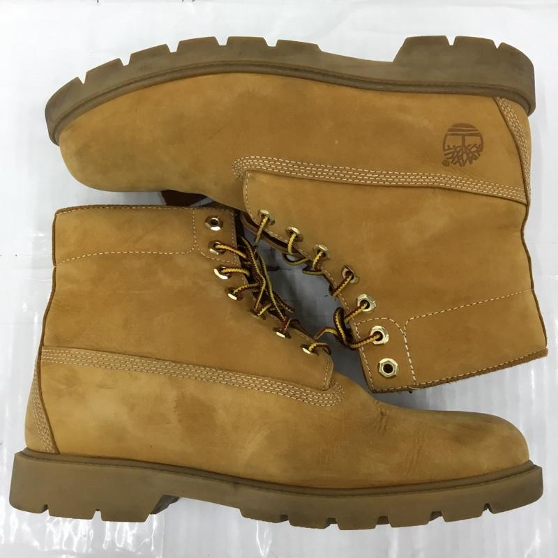 ティンバーランド Timberland ブーツ ショートブーツ 10066 6インチベーシックブーツ 27.5cm レースアップ 27.5cm ワンポイント キャメル / キャメル /  メンズ USED 古着 中古 10104291
