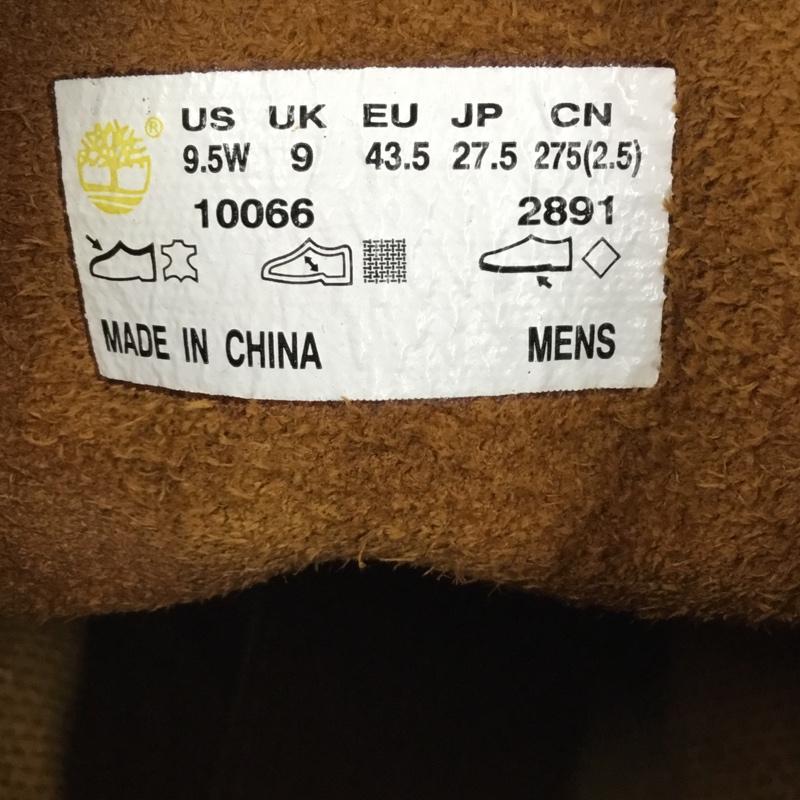 ティンバーランド Timberland ブーツ ショートブーツ 10066 6インチベーシックブーツ 27.5cm レースアップ 27.5cm ワンポイント キャメル / キャメル /  メンズ USED 古着 中古 10104291