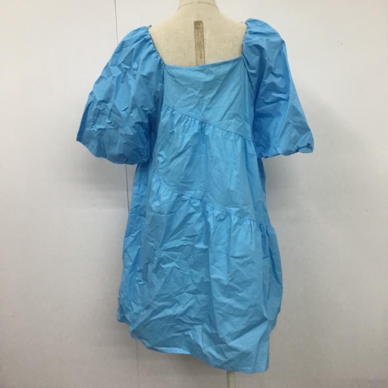 ザラ ZARA ワンピース ひざ丈スカート タグ付 S 無地 水色 / ライトブルー /  レディース USED 古着 中古 10104299