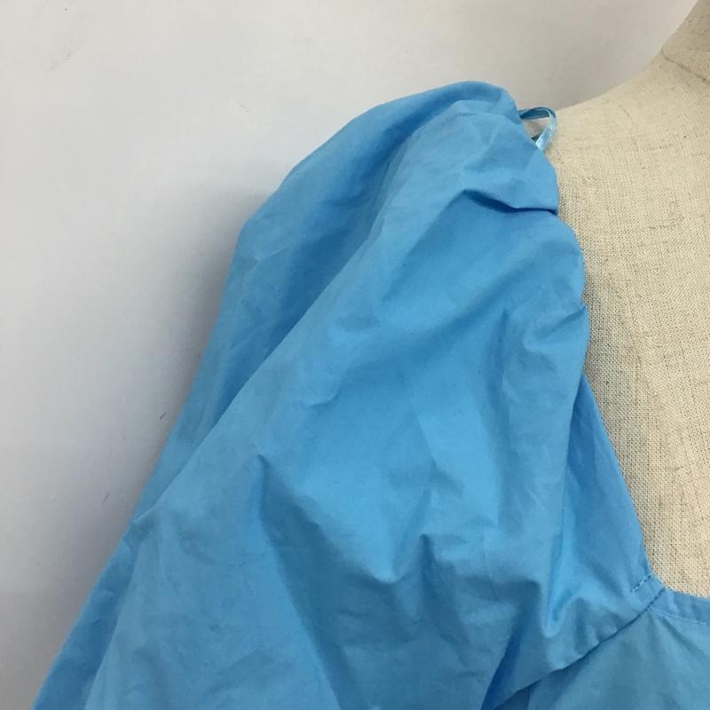 ザラ ZARA ワンピース ひざ丈スカート タグ付 S 無地 水色 / ライトブルー /  レディース USED 古着 中古 10104299
