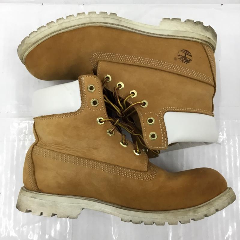 ティンバーランド Timberland ブーツ ショートブーツ 8249R TOMMY 6インチブーツ 10W ロゴ、文字 キャメル / キャメル /  メンズ USED 古着 中古 10104312