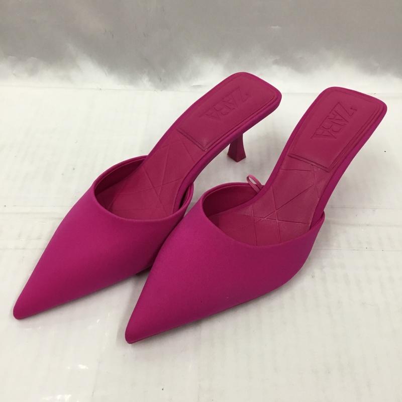 ザラ ZARA ミュール ミュール 2206 810 060 ポインテッドトゥ 25.5 EU39 無地 マゼンタ / マゼンタ /  レディース USED 古着 中古 10104313