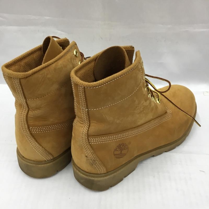 ティンバーランド Timberland ブーツ ショートブーツ 10066 6インチベーシックブーツ 9W レースアップ ワンポイント キャメル / キャメル /  メンズ USED 古着 中古 10104322