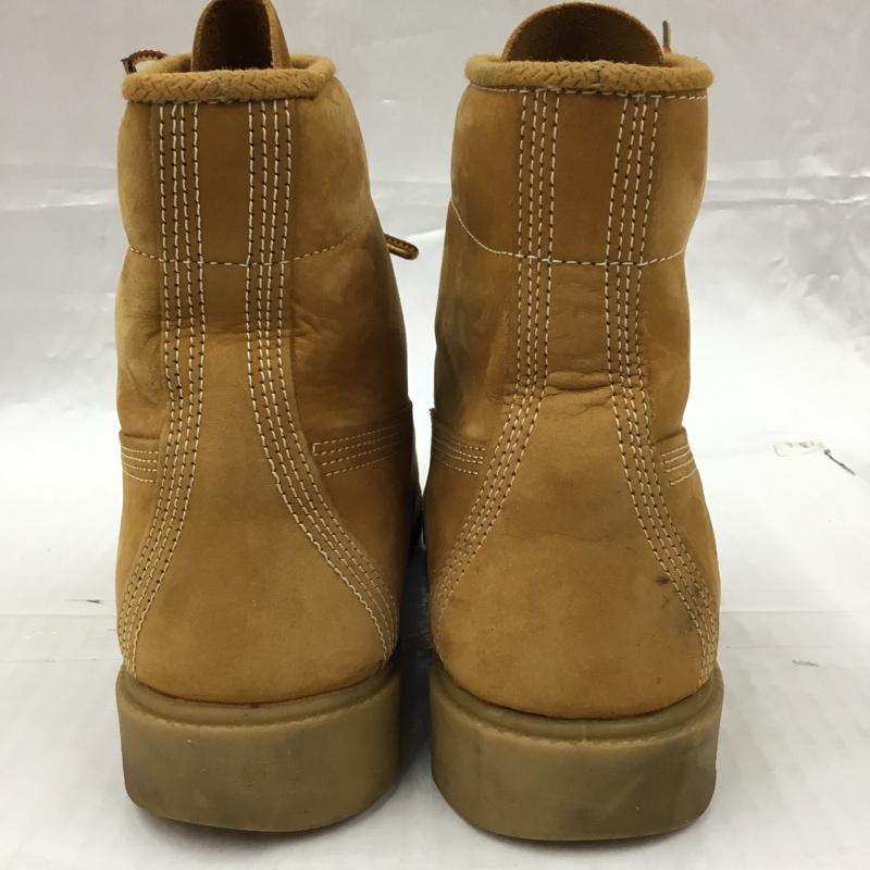 ティンバーランド Timberland ブーツ ショートブーツ 10066 6インチベーシックブーツ 9W レースアップ ワンポイント キャメル / キャメル /  メンズ USED 古着 中古 10104322