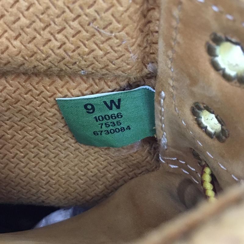 ティンバーランド Timberland ブーツ ショートブーツ 10066 6インチベーシックブーツ 9W レースアップ ワンポイント キャメル / キャメル /  メンズ USED 古着 中古 10104322