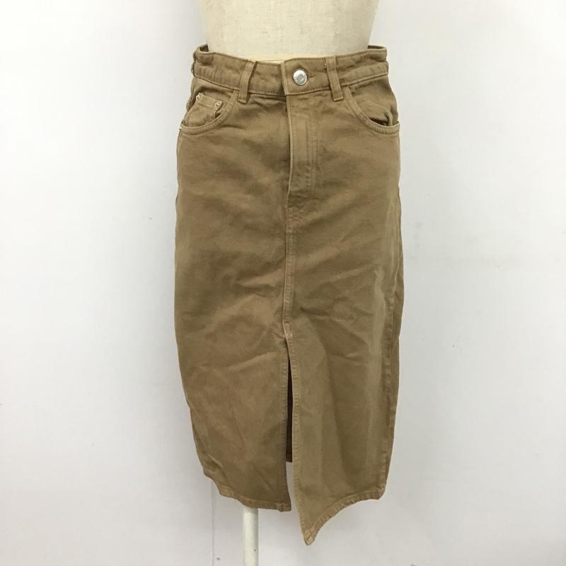 ザラ ZARA スカート ひざ丈スカート タイトスカート XS 無地 茶 / ブラウン /  レディース USED 古着 中古 10104332
