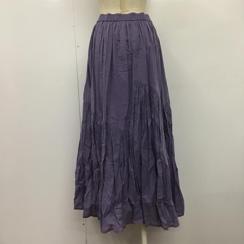 サニーレーベルアーバンリサーチ Sonny Label URBAN RESEARCH スカート ロングスカート LA24-25R602 コットンボイルアシメギャザースカート FREE 無地 紫 / パープル /  レディース USED 古着 中古 10104337