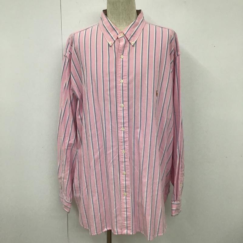 ラルフローレン RALPHLAUREN シャツ、ブラウス 長袖 長袖シャツ ストライプシャツ カジュアルシャツ ボタンダウンシャツ ストライプ 白 / ホワイト / X 青 / ブルー / X 桃 / ピンク /  メンズ USED 古着 中古 10104354