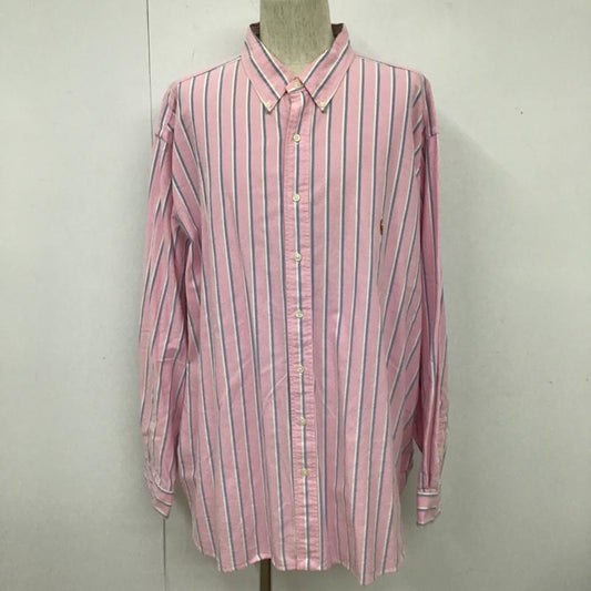 ラルフローレン RALPHLAUREN シャツ、ブラウス 長袖 長袖シャツ ストライプシャツ カジュアルシャツ ボタンダウンシャツ ストライプ 白 / ホワイト / X 青 / ブルー / X 桃 / ピンク /  メンズ USED 古着 中古 10104354