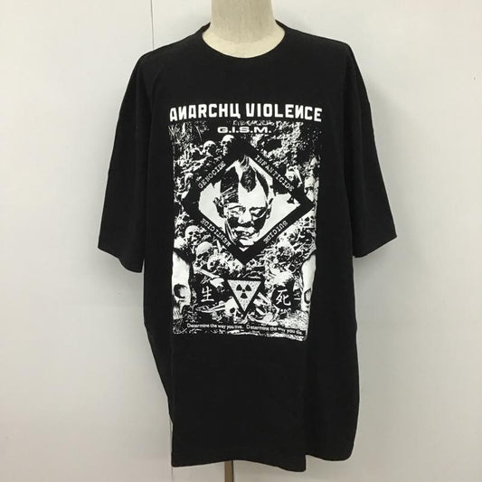 古着 USED Tシャツ 半袖 半袖カットソー プリントTシャツ クルーネックカットソー XXL プリント 黒 / ブラック /  メンズ USED 古着 中古 10104357