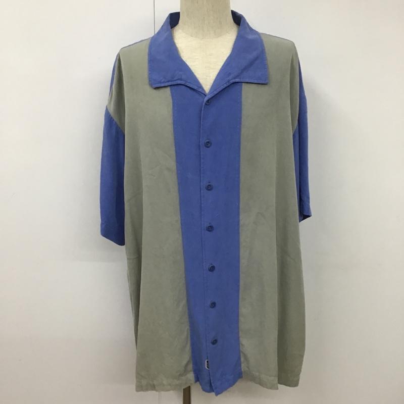 古着 USED シャツ、ブラウス 半袖 半袖シャツ カラーシャツ 古着 ヴィンテージ カジュアルシャツ 無地 灰 / グレー / X 水色 / ライトブルー /  メンズ USED 古着 中古 10104359