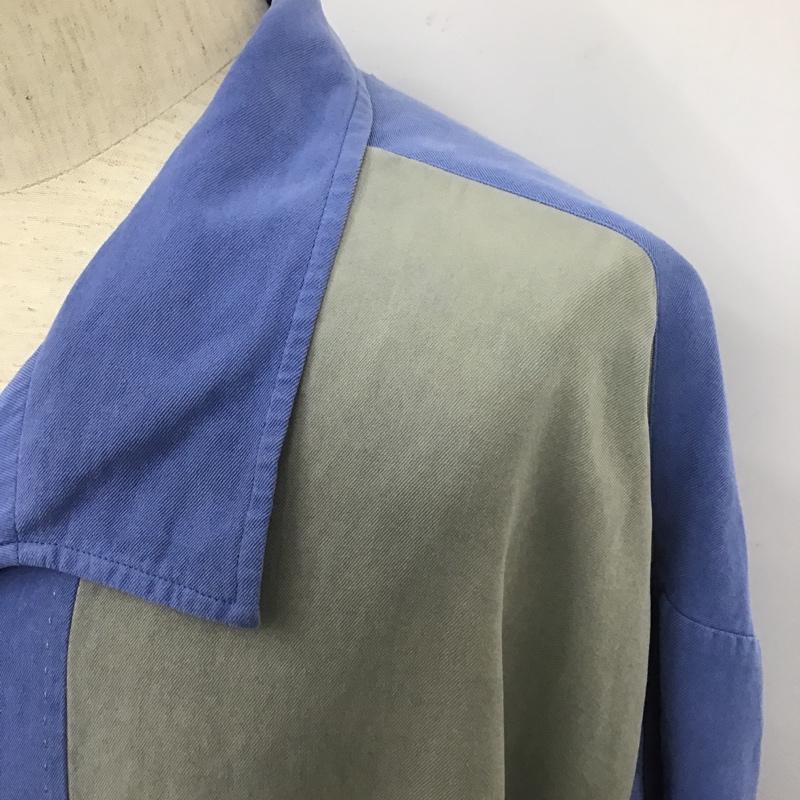 古着 USED シャツ、ブラウス 半袖 半袖シャツ カラーシャツ 古着 ヴィンテージ カジュアルシャツ 無地 灰 / グレー / X 水色 / ライトブルー /  メンズ USED 古着 中古 10104359