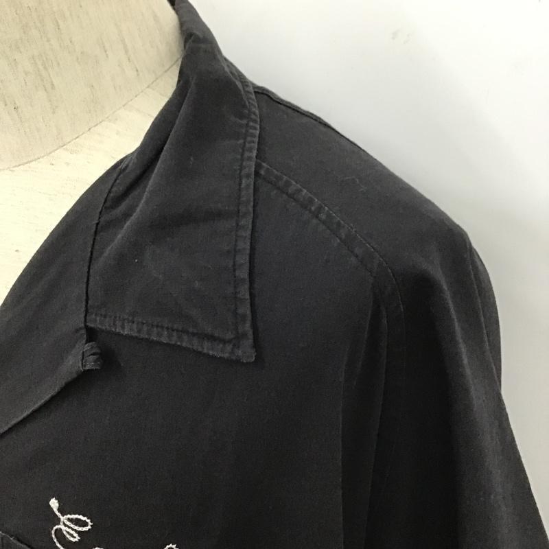 ヒルトン HILTON シャツ、ブラウス 半袖 半袖シャツ カラーシャツ カジュアルシャツ 古着 XXL ロゴ、文字 黒 / ブラック /  メンズ USED 古着 中古 10104362