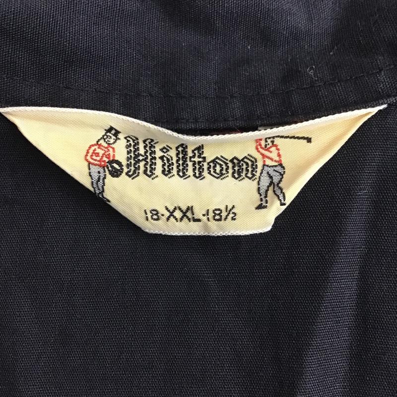ヒルトン HILTON シャツ、ブラウス 半袖 半袖シャツ カラーシャツ カジュアルシャツ 古着 XXL ロゴ、文字 黒 / ブラック /  メンズ USED 古着 中古 10104362