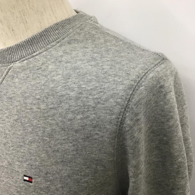 トミーヒルフィガー TOMMY HILFIGER トレーナー 長袖 長袖トレーナー スウェット クルーネック リブスウェットカットソー S ロゴ、文字 灰 / グレー /  メンズ USED 古着 中古 10104366