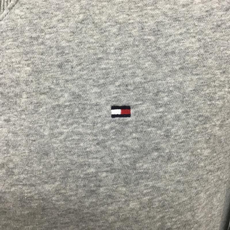 トミーヒルフィガー TOMMY HILFIGER トレーナー 長袖 長袖トレーナー スウェット クルーネック リブスウェットカットソー S ロゴ、文字 灰 / グレー /  メンズ USED 古着 中古 10104366
