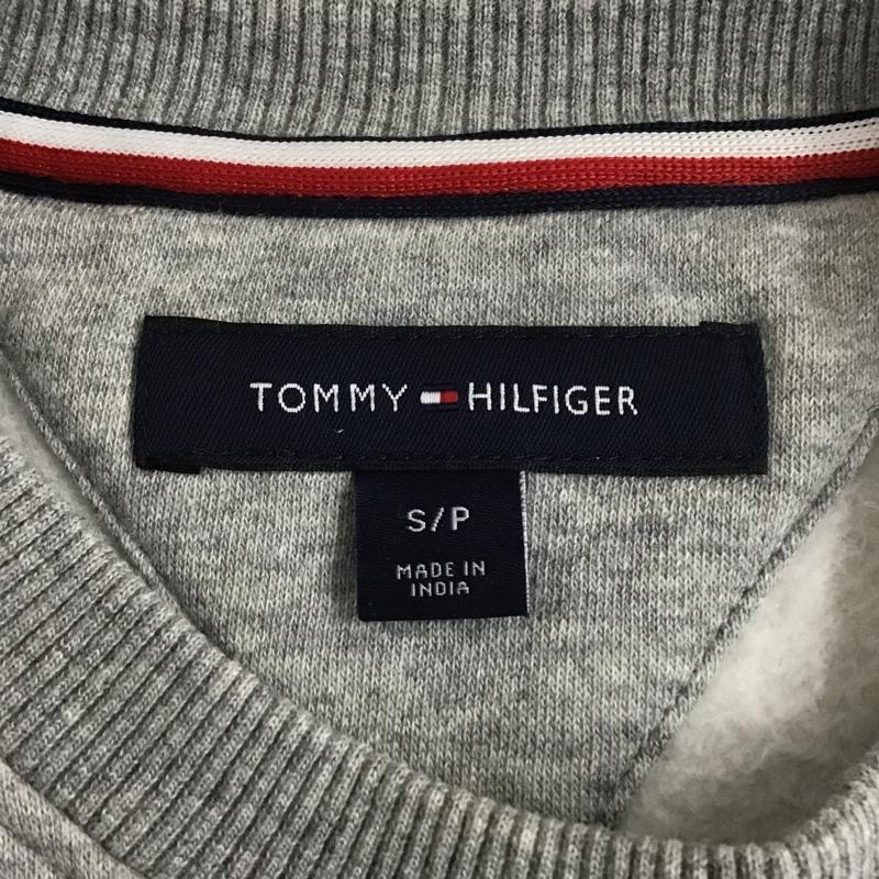 トミーヒルフィガー TOMMY HILFIGER トレーナー 長袖 長袖トレーナー スウェット クルーネック リブスウェットカットソー S ロゴ、文字 灰 / グレー /  メンズ USED 古着 中古 10104366