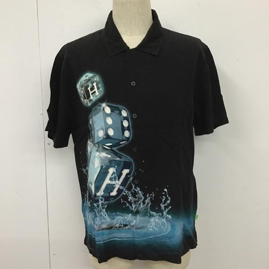 ハフ HUF シャツ、ブラウス 半袖 BU00155 半袖シャツ アロハシャツ 開襟シャツ リゾートシャツ M プリント 黒 / ブラック /  メンズ USED 古着 中古 10104370