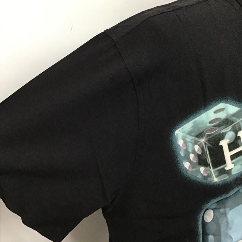 ハフ HUF シャツ、ブラウス 半袖 BU00155 半袖シャツ アロハシャツ 開襟シャツ リゾートシャツ M プリント 黒 / ブラック /  メンズ USED 古着 中古 10104370