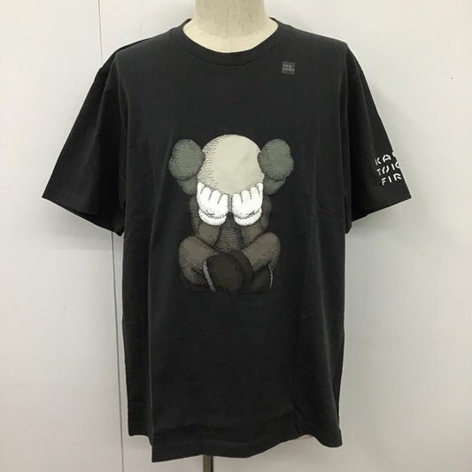 ユニクロ UNIQLO Tシャツ 半袖 341-446311 Tシャツ プリントTシャツ クルーネックカットソー 半袖カットソー XXL プリント 黒 / ブラック /  メンズ USED 古着 中古 10104372