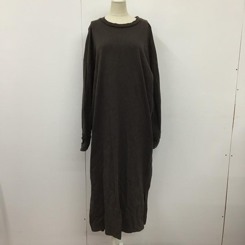 アングリッド Ungrid ワンピース ロングスカート 111940323501 ルーズロゴカットワンピース FREE 無地 茶 / ブラウン /  レディース USED 古着 中古 10104384
