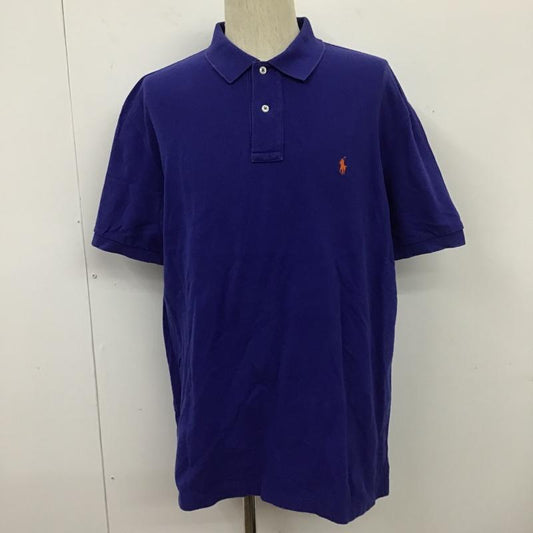 ポロバイラルフローレン Polo by RALPH LAUREN ポロシャツ 半袖 半袖ポロシャツ カラーシャツ 半袖カットソー L ロゴ、文字 青 / ブルー /  メンズ USED 古着 中古 10104391