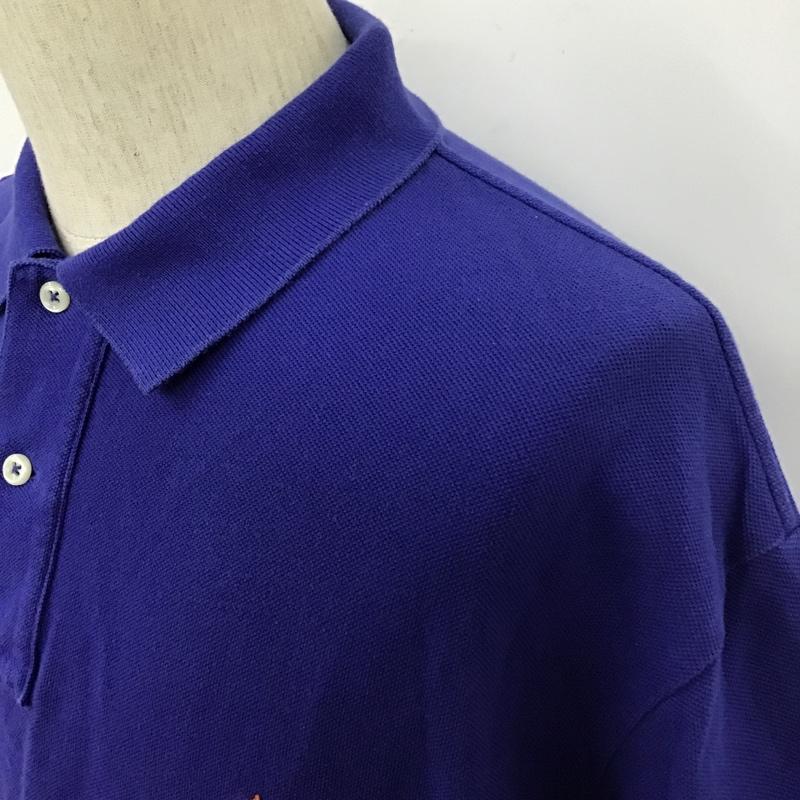 ポロバイラルフローレン Polo by RALPH LAUREN ポロシャツ 半袖 半袖ポロシャツ カラーシャツ 半袖カットソー L ロゴ、文字 青 / ブルー /  メンズ USED 古着 中古 10104391