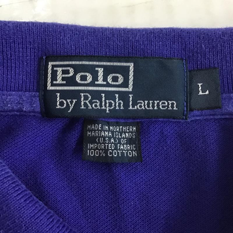 ポロバイラルフローレン Polo by RALPH LAUREN ポロシャツ 半袖 半袖ポロシャツ カラーシャツ 半袖カットソー L ロゴ、文字 青 / ブルー /  メンズ USED 古着 中古 10104391