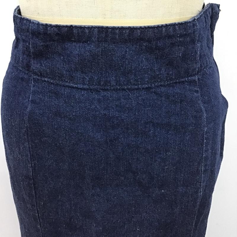 ナチュラルビューティーベーシック NATURAL BEAUTY BASIC スカート ロングスカート 017-2120444 デニムマーメイドスカート デニムロングスカート カジュアルスカート S 無地 インディゴ / インディゴ /  レディース USED 古着 中古 10104394
