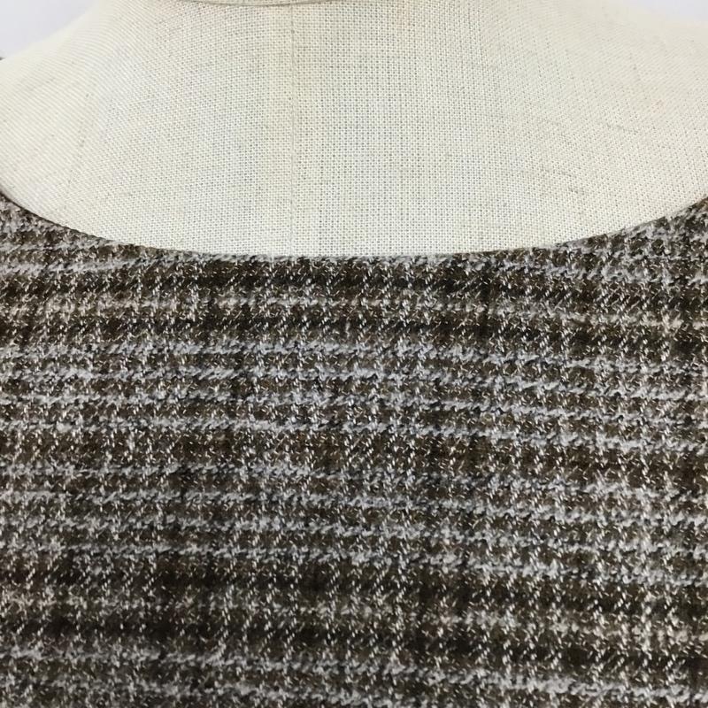 マジェスティックレゴン MAJESTIC LEGON ワンピース ひざ丈スカート 1008068400 メルティパワショルワンピース 長袖ワンピース チェックワンピース M チェック 茶 / ブラウン /  レディース USED 古着 中古 10104402